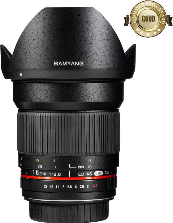 Actual product image Samyang 16mm F2.0 Fuji X (Fujifilm X, APS-C / DX)
