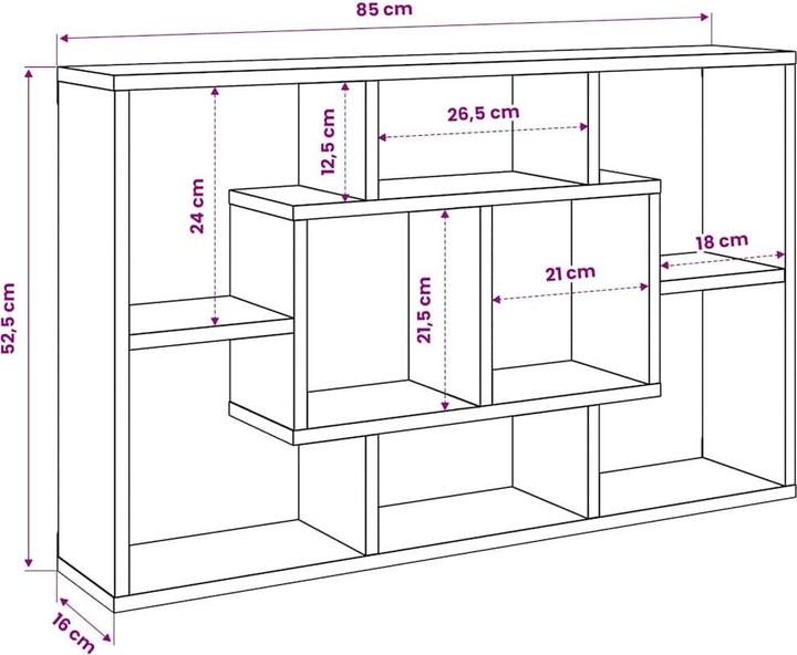 Immagine prodotto vidaXL Wandregal (85 x 16 x 52.50 cm)