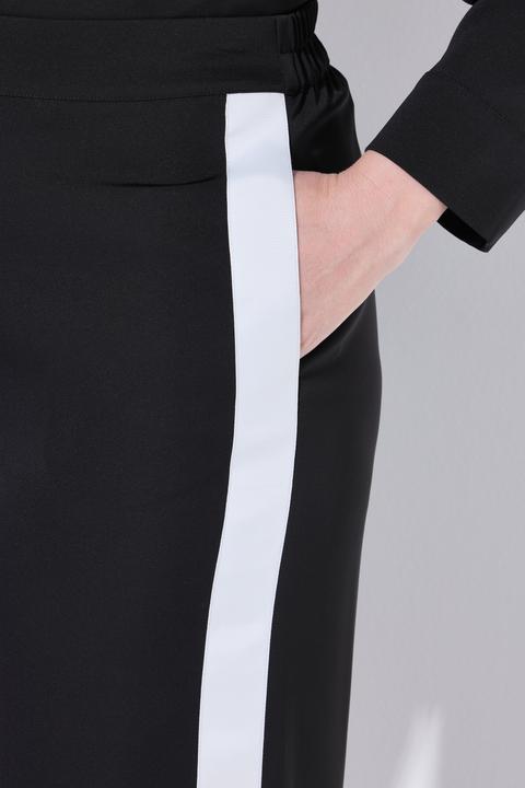 Image du produit Ulla Popken Pantalon Rose jambe large et taille confortable, bande contrastante sur les côtés (56)