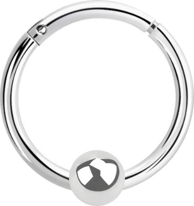 Produktbild Star Piercing Micro Segmentring klappbar silber mit Kugel (ohne Messing, 925 Sterlingsilber)