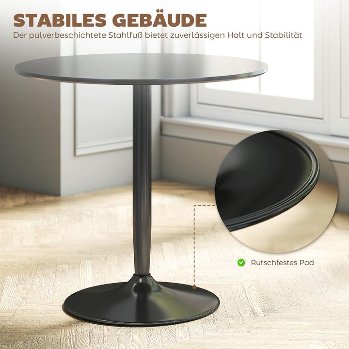 Produktbild Homcom Esstisch MDF, Stahl Schwarz (80 x 80 x 75 cm)