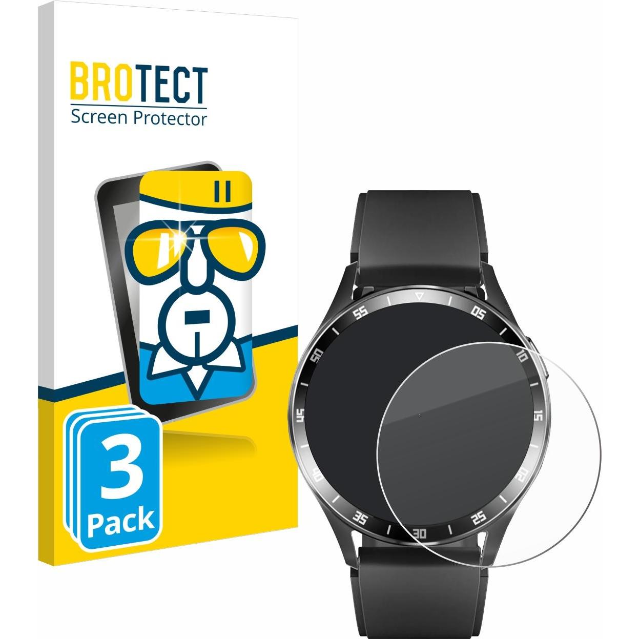 BROTECT Panzerglas Hartglas Displayschutz, Smartwatch Schutzfolie, Transparent