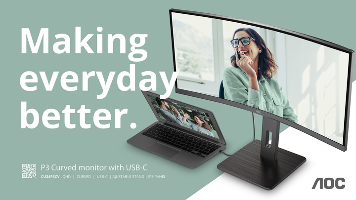 Productafbeelding AOC CU34P3CV (3440 x 1440 pixels, 34")