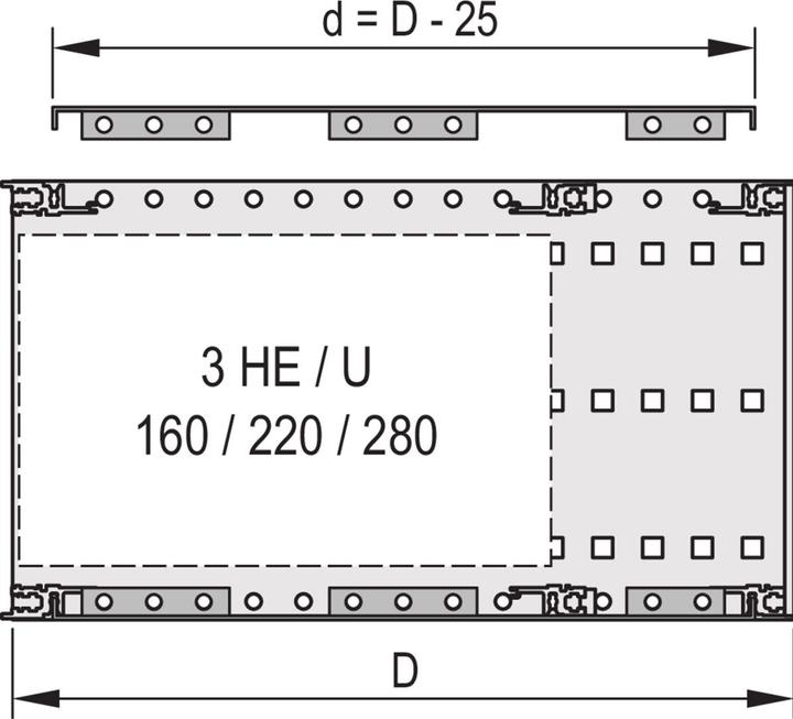 Produktbild Schroff Abdeckblech für Anschraubung an die Seitenwand - ABDECKBLECH 84TE 55T