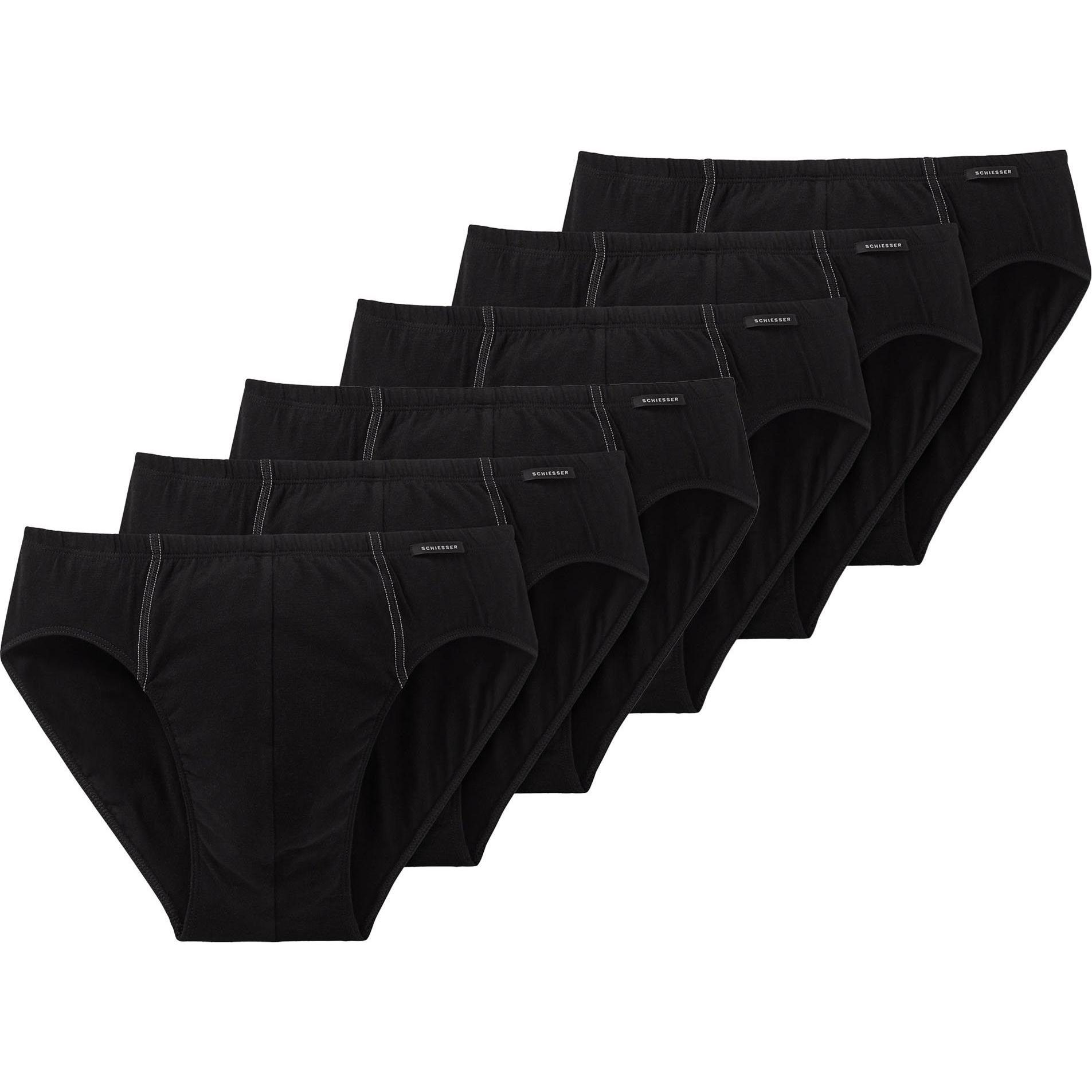 Schiesser, Herren, Unterhosen, Slip Casual Bequem sitzend, Schwarz, (XXL, 6er Pack)