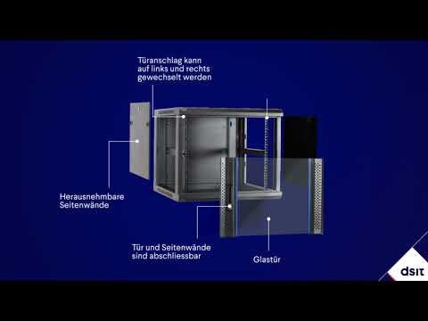 Actual product image Dsit 6 U server cabinet, wall-mounted housing, with glass door (WxDxH) 600 x 450 x 367 mm (6 RU, 19 inch rack)
