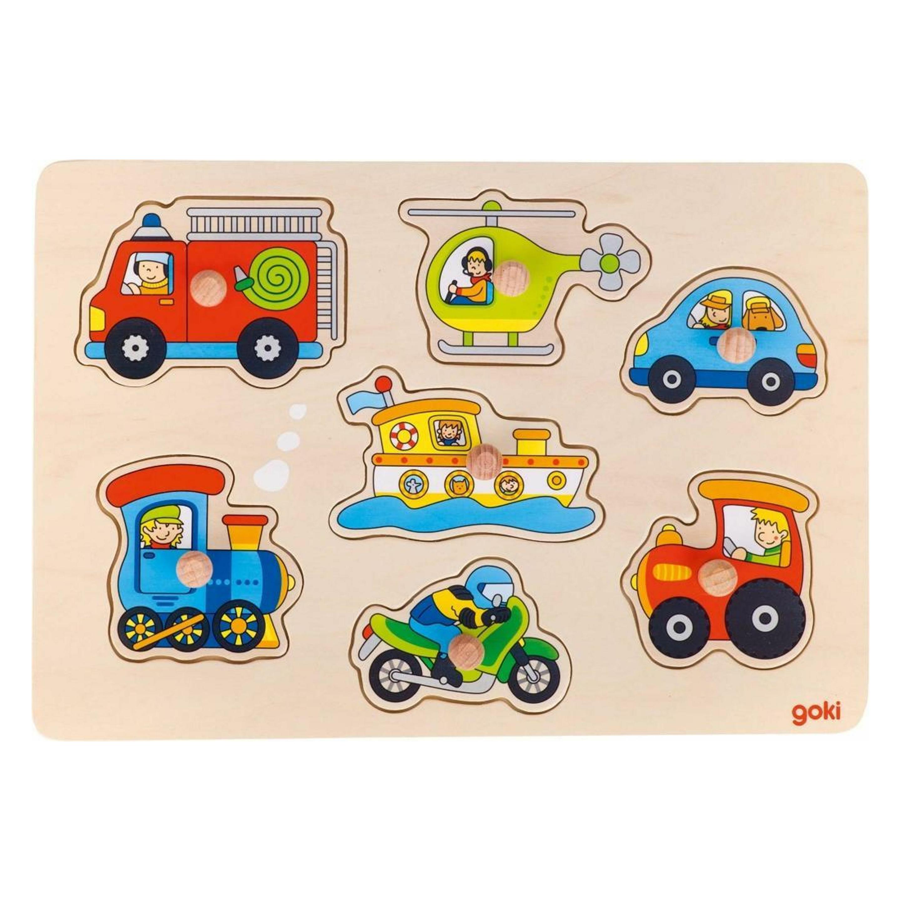 Goki Puzzle Di Legno Mezzi Di Trasporto (7 Pezzi)