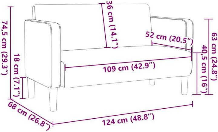 Produktbild vidaXL Zweisitzer-Sofa (2-Sitzer)