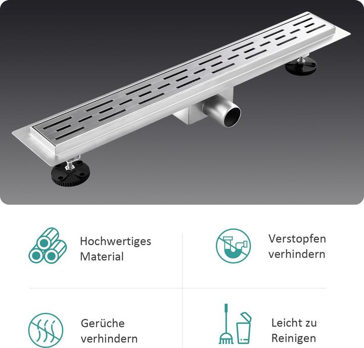 Image du produit Emke Caniveau De Douche En Acier Inoxydable, Siphon Anti-Odeur, Filtre à Cheveux, 1100cm (1100 mm)