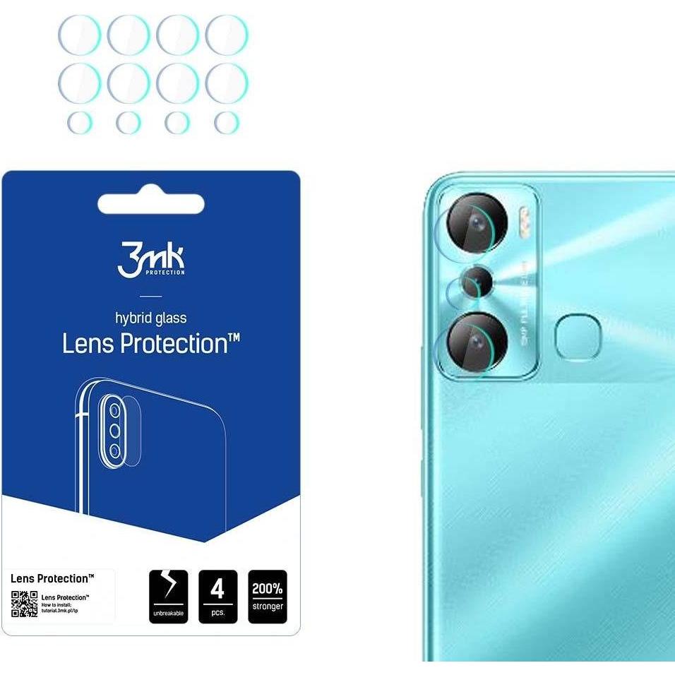 3MK Lens Protect Infinix Hot 20 Ochrona na obiektyw aparatu 4szt (1 Stück, Infinix Hot 20), Smartphone Schutzfolie, Schw...