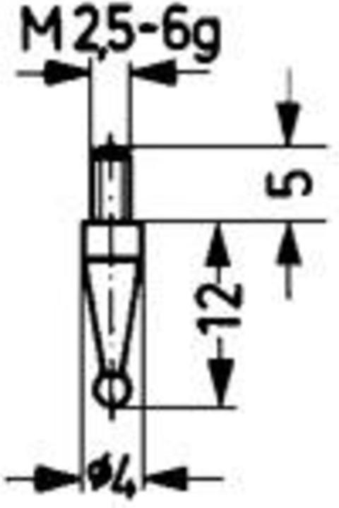 Produktbild Käfer Messeinsatz Ø 1 mm Kugel M2,5 Stahl passend zu Messuhren