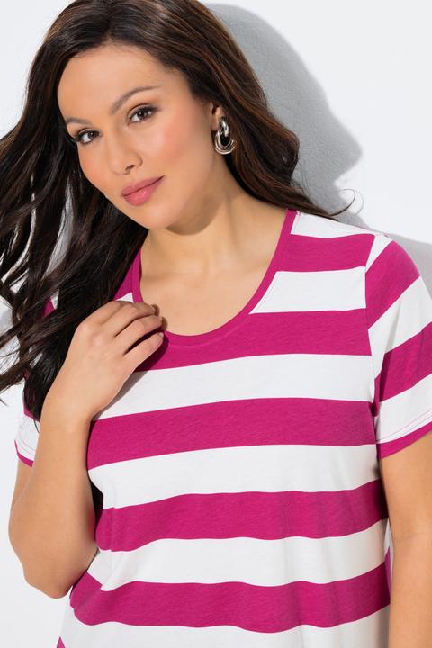 Actual product image Ulla Popken Striped Short Sleeve Tee (50, 52)