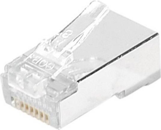 Actual product image Exertis Connect RJ45 modular plug Cat. 6A, STP, multi-core, transparent, PU 10 pcs Glued RJ45 plug for C