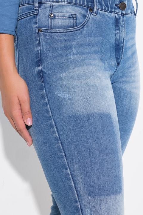 Image du produit Ulla Popken Jean Sarah à effet moucheté, jambe étroite et tissu stretch (48)