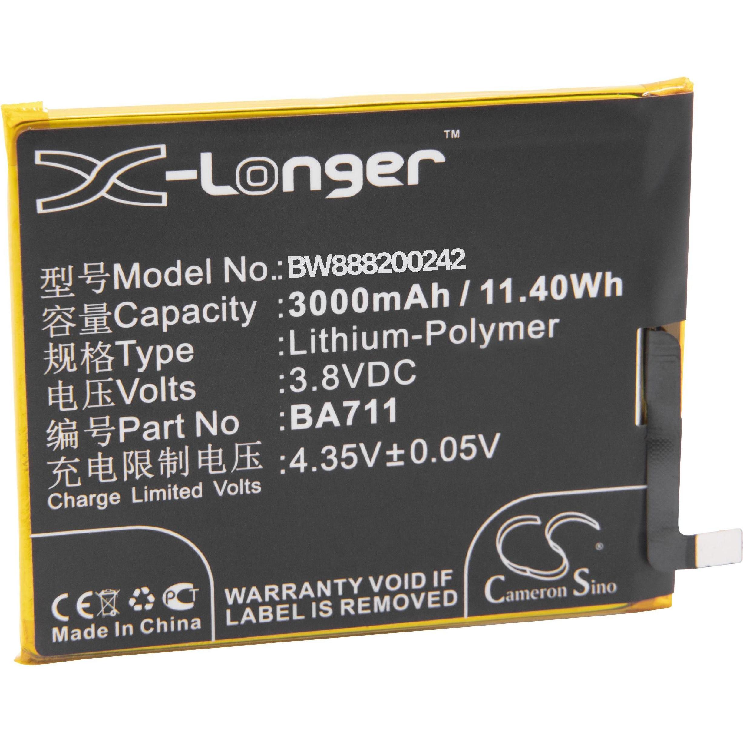 XCell Li-Polymer-Akku - 3000mAh (3.8V) für Handy, Smartphone, Telefon wie Meilan BA711Meizu BA711 (Akku, Meizu M6), Mobi...
