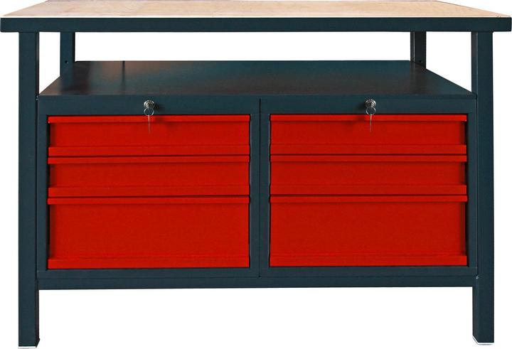 Produktbild Dema Profi-Werkbank m. 6 Schubladen anthrazit (60 cm, 120 cm)