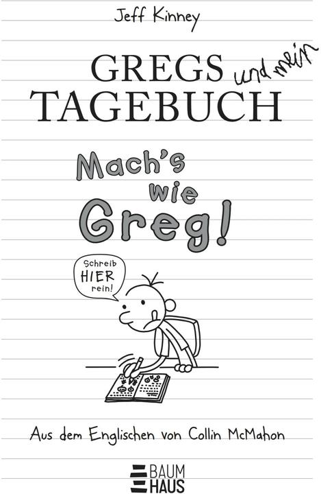 Productafbeelding Gregs Tagebuch - Mach's wie Greg! (Duits, Jeff Kinney, 2024)