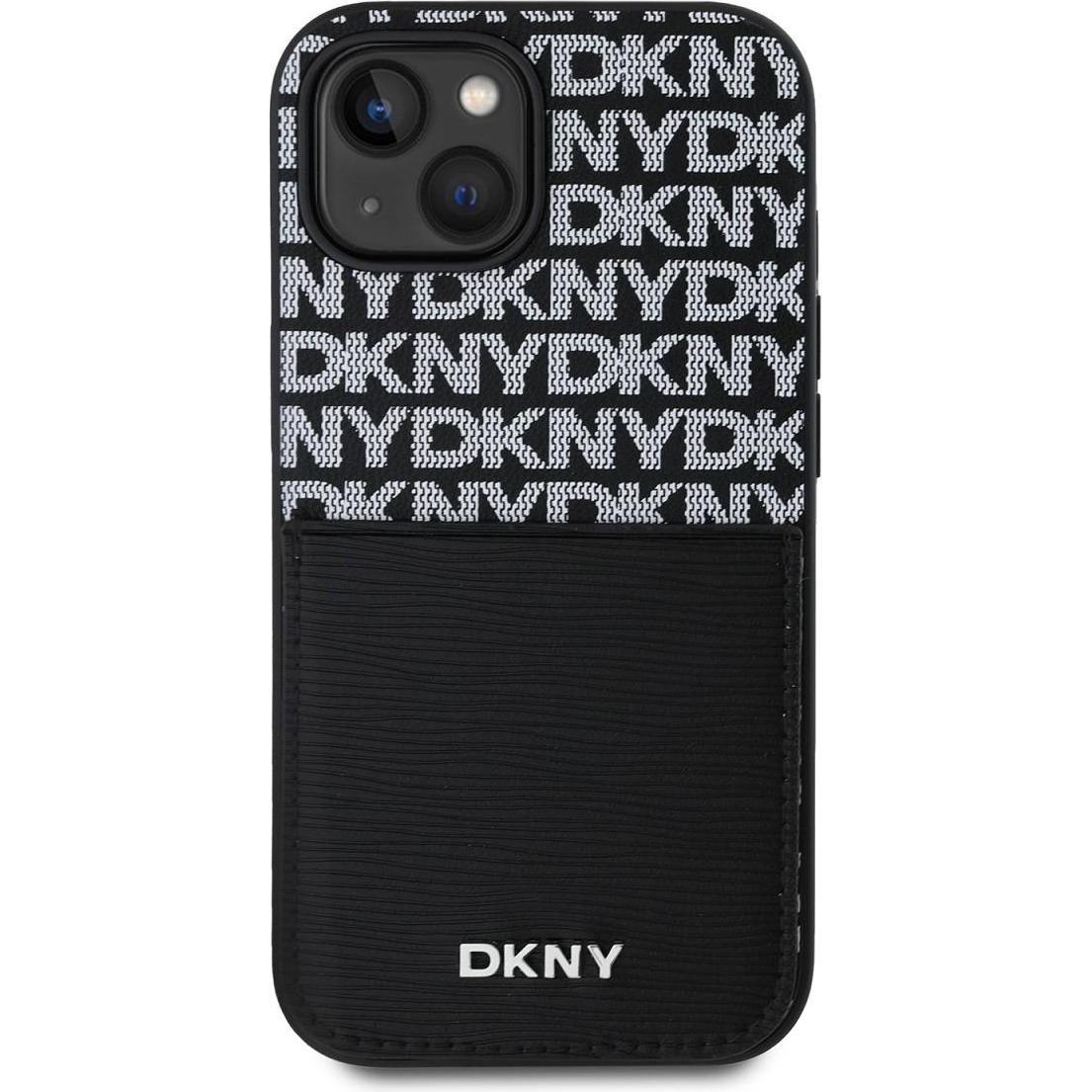 Thumbnail - DKNY PU Leather Repeat Pattern Card Pocket Case for iPhone 14 Black (Apple iPhone 14), Smartphone Hülle, Weiss