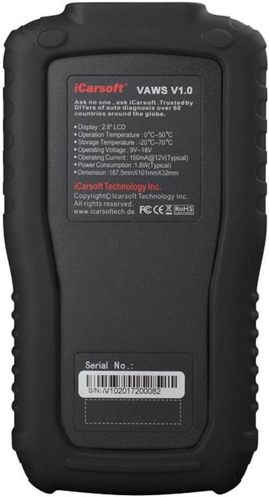 Actual product image ICarsoft VAWS V1.0 Diagnoseapparaat voor VW Audi Seat Skoda