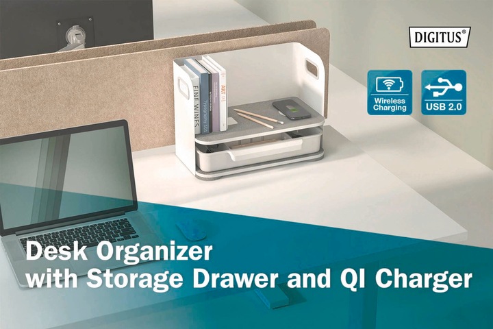 Image du produit Digitus Desktop Organizer avec chargeur Qi