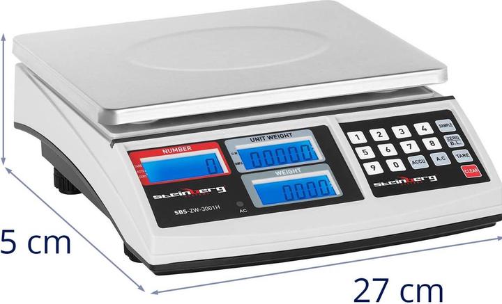 Produktbild Steinberg Zählwaage Präzisionswaage Digital-Waage Feinwaage Laborwaage Goldwaage 30kg/1g