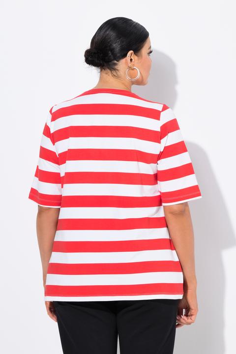 Produktbild Ulla Popken T-Shirt, Ringel, Classic, Rundhals, Halbarm, Taschen (62)