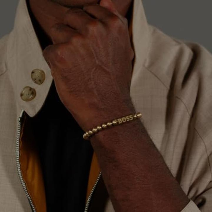 Produktbild Hugo Boss Sphere 1580666 gold-plated beaded bracelet - Length: 19 cm (19 cm, Edelstahl)