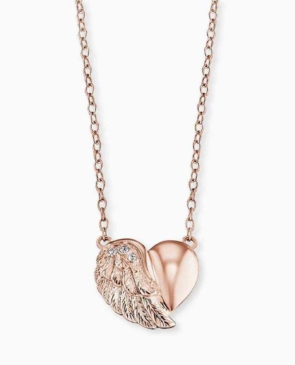 Actual product image Engelsrufer Necklace heart wings rose gold (925 silver, 40 - 44 cm)