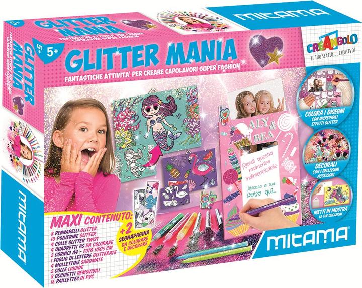 Mitama Laboratorio Glitter Mania con pennarelli e 1000 accessori (Ongles artificiels, Multicolore)