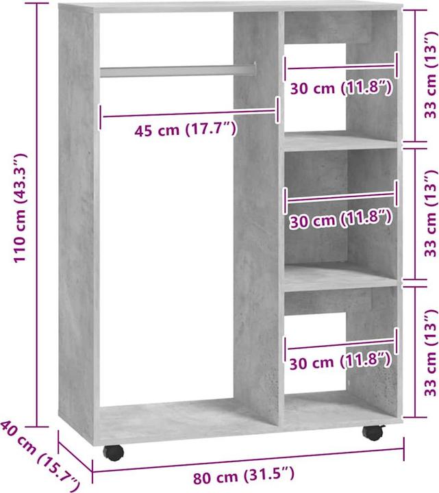 Immagine prodotto vidaXL Kleiderschrank (80 x 40 x 110 cm)