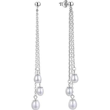 Beneto, Ohrringe, Silver earrings with pearls AGUP1841P (L)