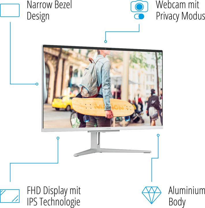 Actual product image Medion Akoya E23403(MD63745) AIO 23,8"/i3-1005/8/256SSD/W10 (256 GB, 8 GB, Intel Core i3-1005G1)