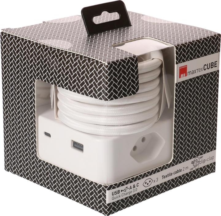 Produktbild Max Hauri maxTEX Cube (3 x, USB-A, USB, USB-C, Typ 13, 2 m)