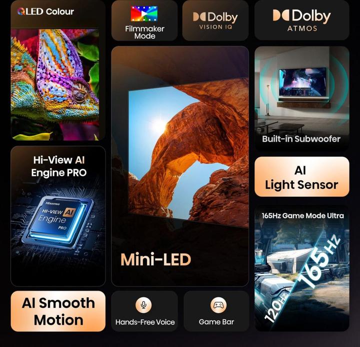 Produktbild Hisense TV 100U7Q (100", U7Q, LED, 4K)