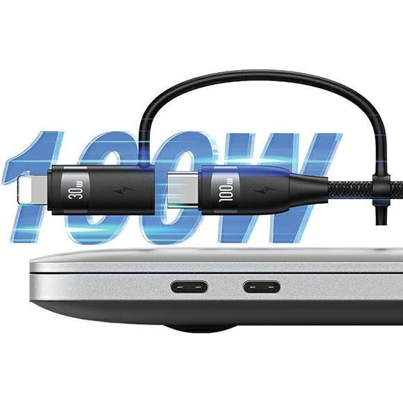 Thumbnail - Usams US-SJ645 U85 PD100W A+C to C+L+M 6in1 Fast Charging Cable 1.2m (1.20 m, USB 3.2 Gen 1), USB Kabel
