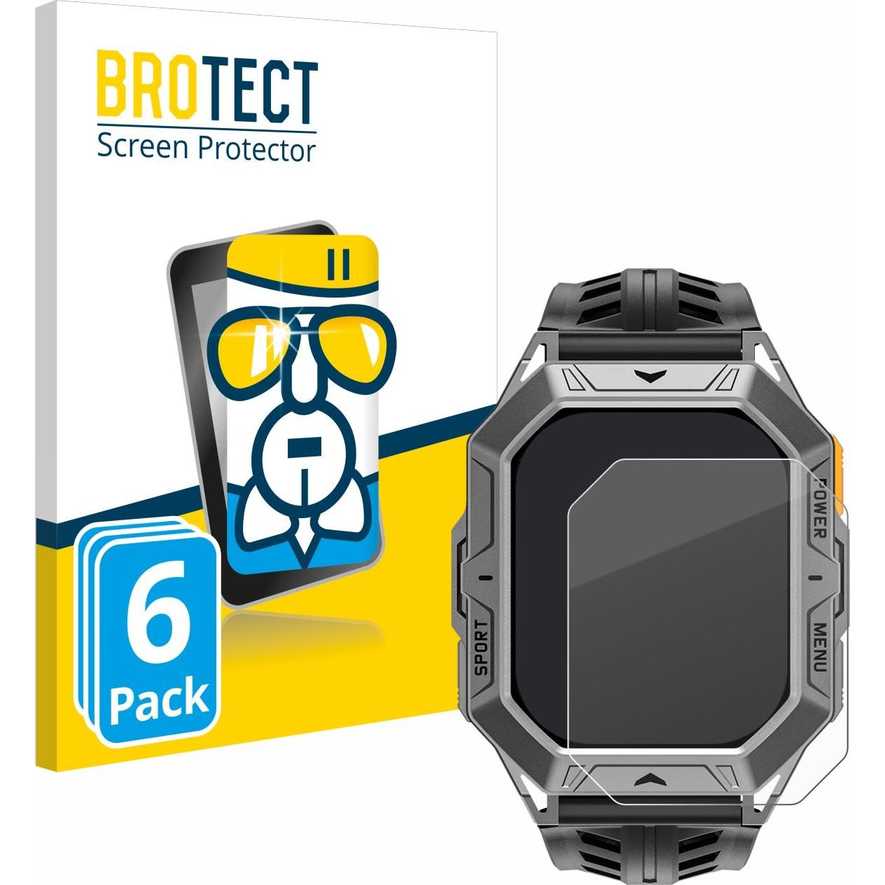 BROTECT Schutzglas Schutzfolie Displayschutz Display Schutz Glas Folie klar, Smartwatch Schutzfolie, Transparent