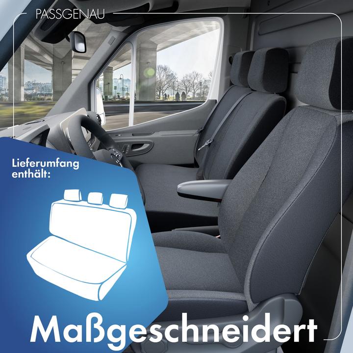 Actual product image Walser Seat covers for VW T6, 3-seater bench, seat protectors car