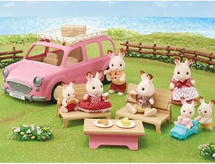 Image du produit Sylvanian Families Le monospace rose set pique-nique
