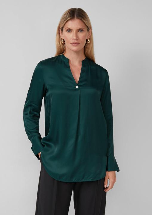 Immagine prodotto s.Oliver Bluse Elegante Satin-Bluse mit V-Ausschnitt und Stehkragen (36)