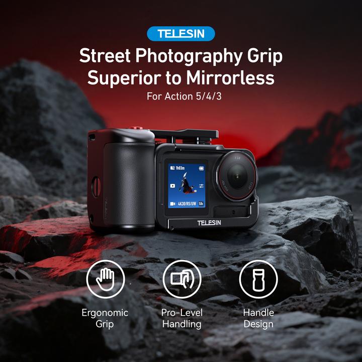 Image du produit Telesin Street Photography Grip + Cage DJI Osmo Action 3/4/5