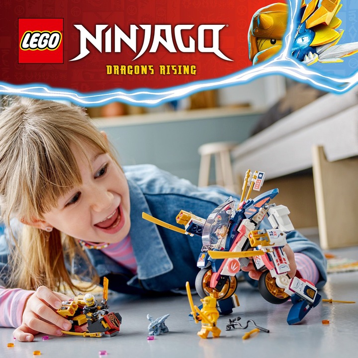 Actual product image LEGO Ninjago Sora's Mech transforms into a racing bike (71792). (71792, LEGO Ninjago)