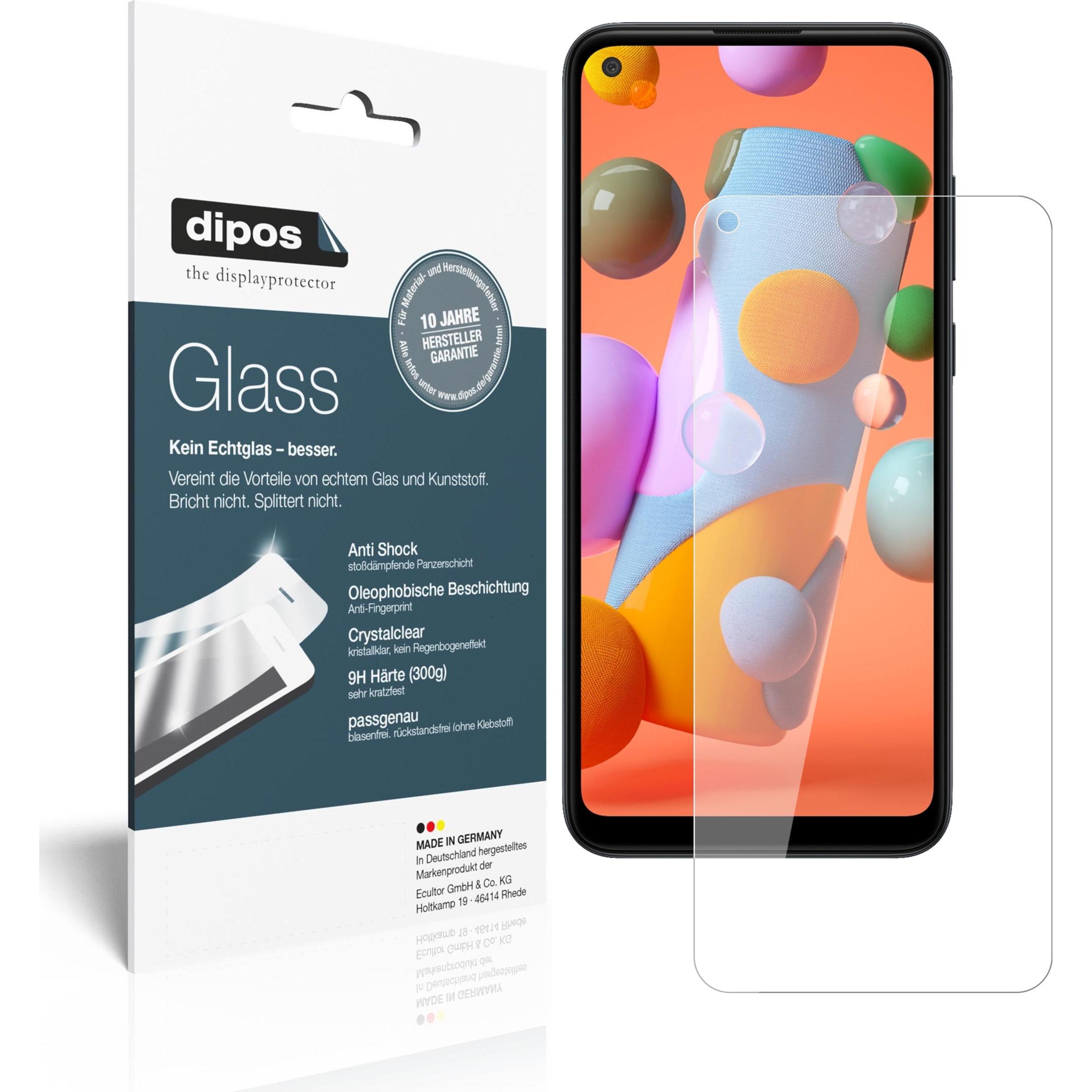 Dipos Displayschutz Anti-Shock (1 Stück, Samsung Galaxy A11), Smartphone Schutzfolie, Transparent