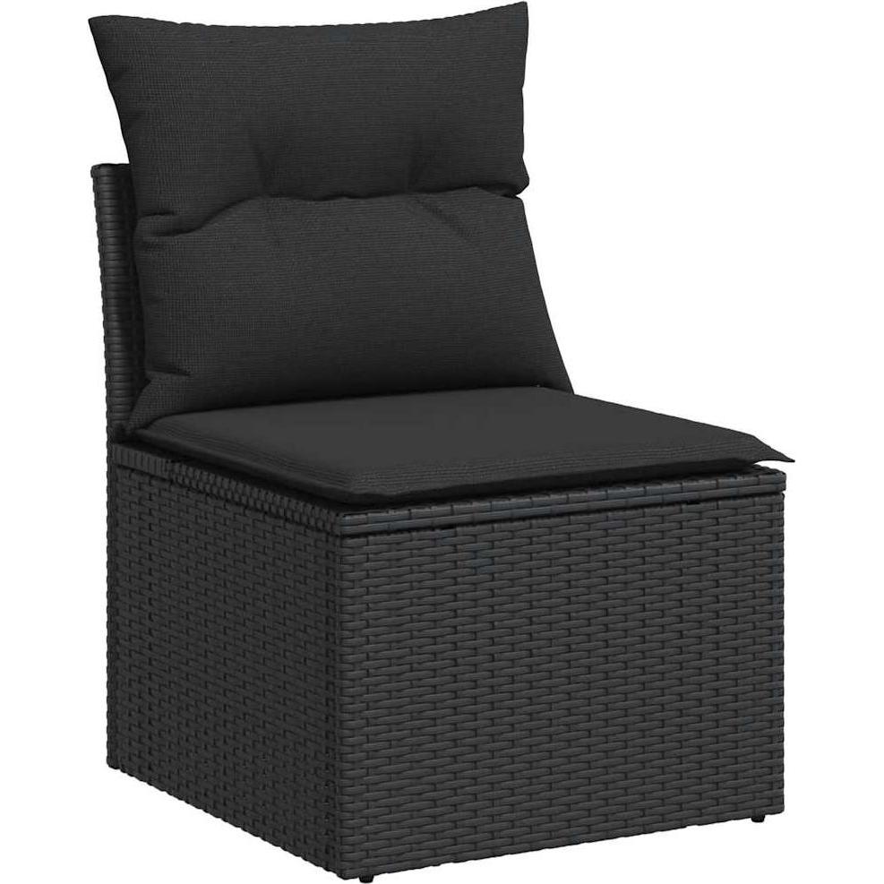 Thumbnail - VidaXL, Gartenlounge, 4-tlg. Garten-Sofagarnitur mit Kissen Schwarz Poly Rattan