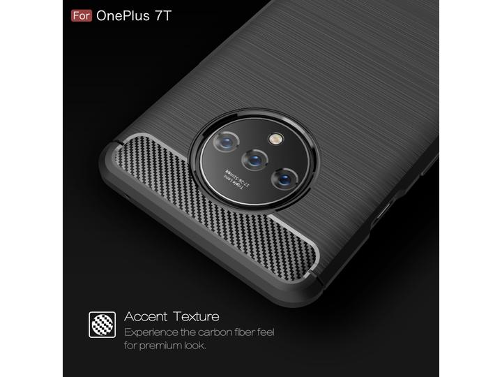 Actual product image Screenguard OnePlus 7T Cover Carbon Brushed Soft TPU (OnePlus 7T)