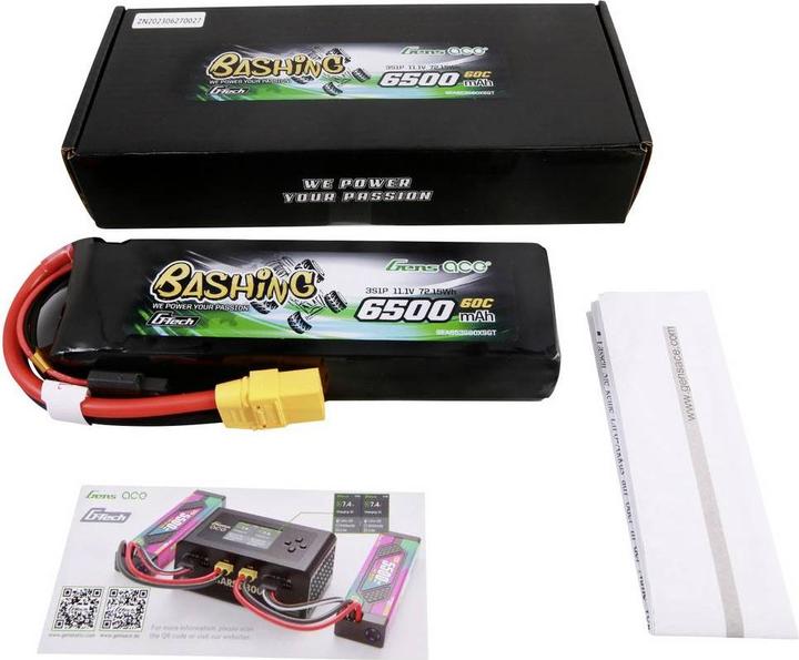 Image du produit Gens Ace G-Tech 6500mAh 11.1V 60C 3S1P Lipo Battery Pack avec XT90-Bashing Series (11.10 V, 6500 mAh)