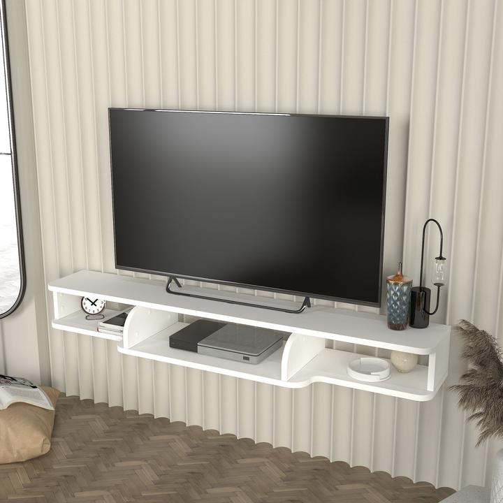 Actual product image En.Casa TV-Lowboard hängend Aar 135x30x16 cm Weiss