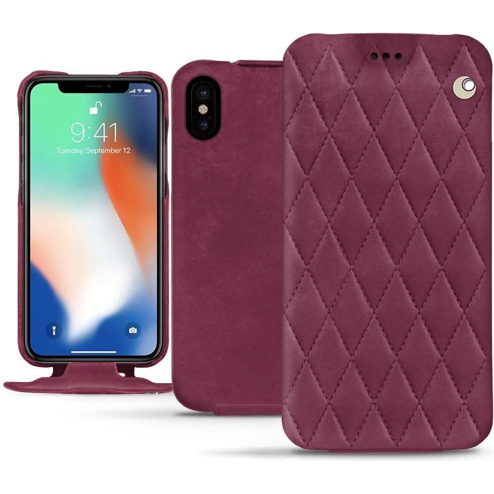 Noreve Lederschutzhülle vertikal (Apple iPhone XS Max), Smartphone Hülle, Violett