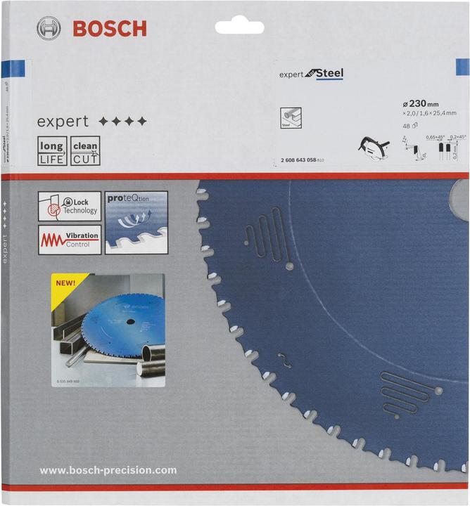 Image du produit Bosch Professional Zubehör Lame de scie circulaire Expert for Steel, 230 x 25,4 x 2,0 mm, 48