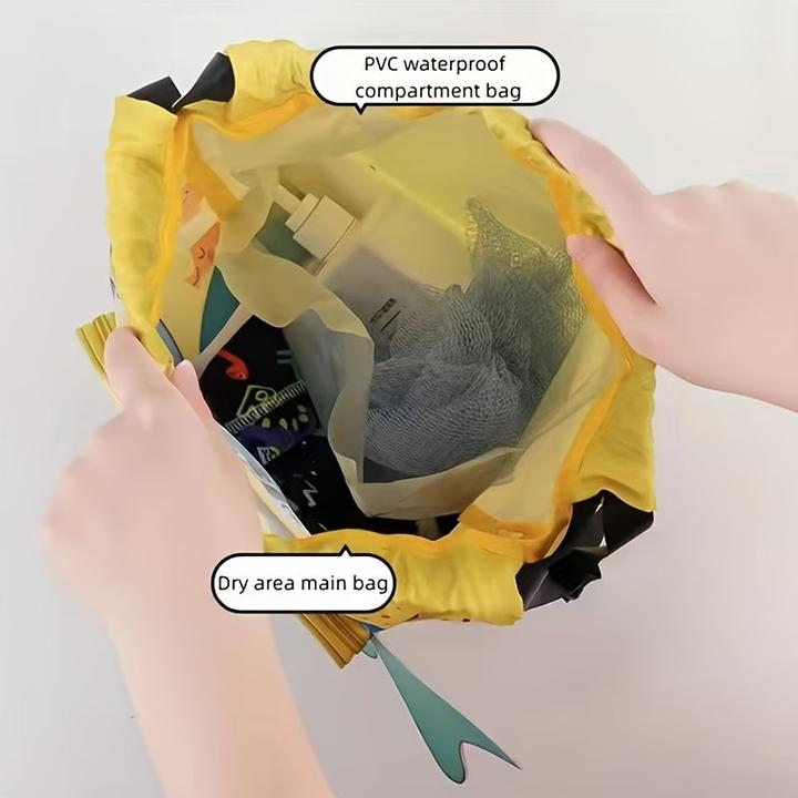 Produktbild Only-Bags.Store 1 Stück wasserdichter Schwimmrucksack mit Fach für nasse und trockene Kleidung und Schuhfach -