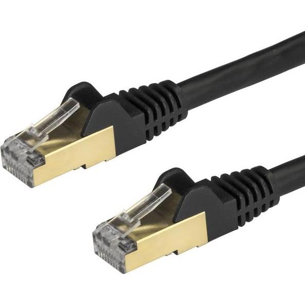 StarTech Patch Cable Cat6a 2m Black (STP, CAT6a, 2 m), Netzwerkkabel